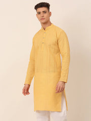 Men's Pure Cottom Embroidered Kurta Only ( KO 660 Beige )