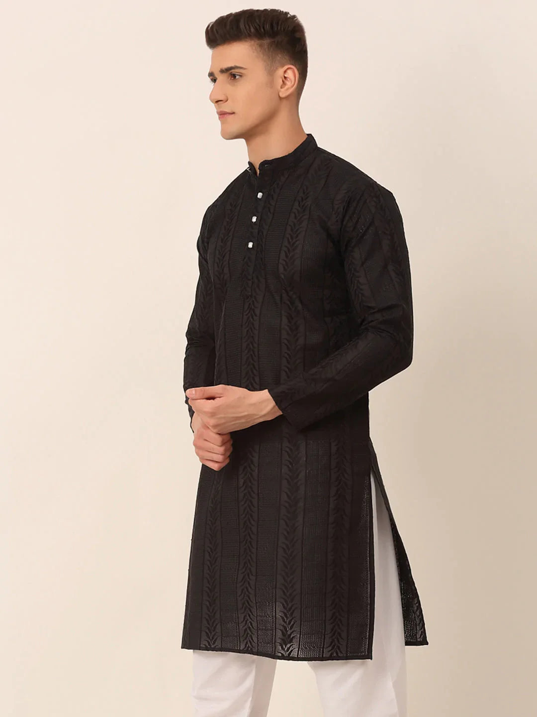 DesiQlo Men Kurta Only - Black - KO_660Black_S