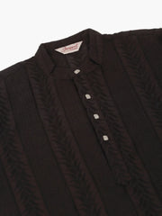 Men's Pure Cottom Embroidered Kurta Only ( KO 660 Black )