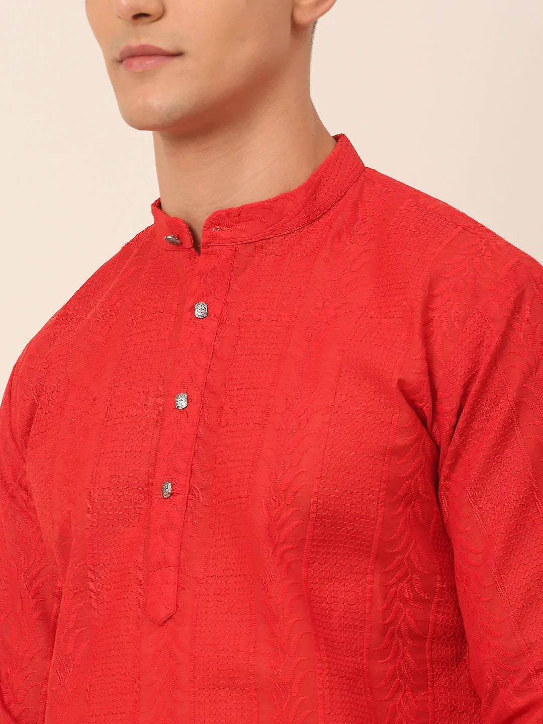 DesiQlo Men Kurta Only - Red