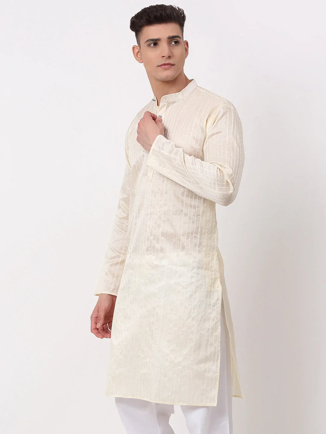 DesiQlo Men Kurta Only - Beige - KO_661Cream_S