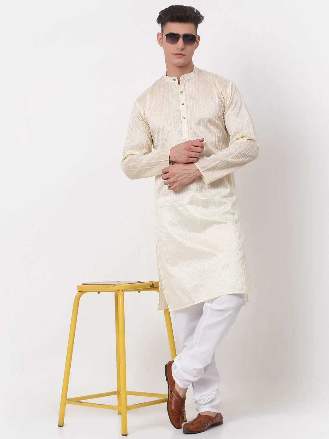 DesiQlo Men Kurta Only - Beige - KO_661Cream_S