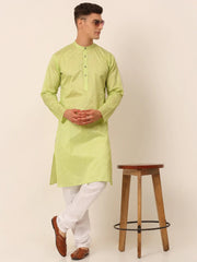 Men's Silk Blend Sequence Embroidered Kurta Only ( KO 661 Green )