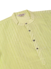 Men's Silk Blend Sequence Embroidered Kurta Only ( KO 661 Green )