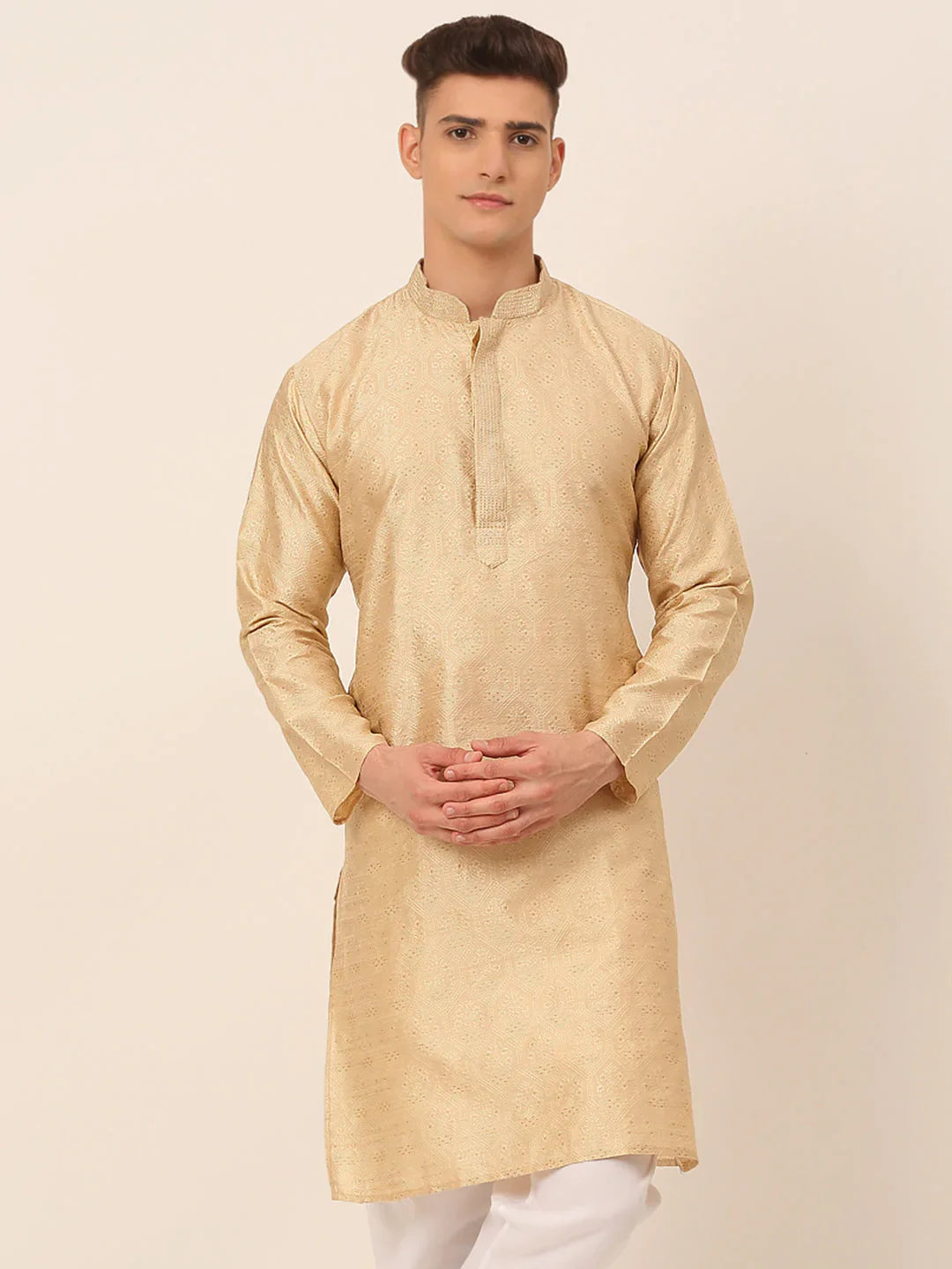 DesiQlo Men Kurta Only - Beige - KO_662Beige_S