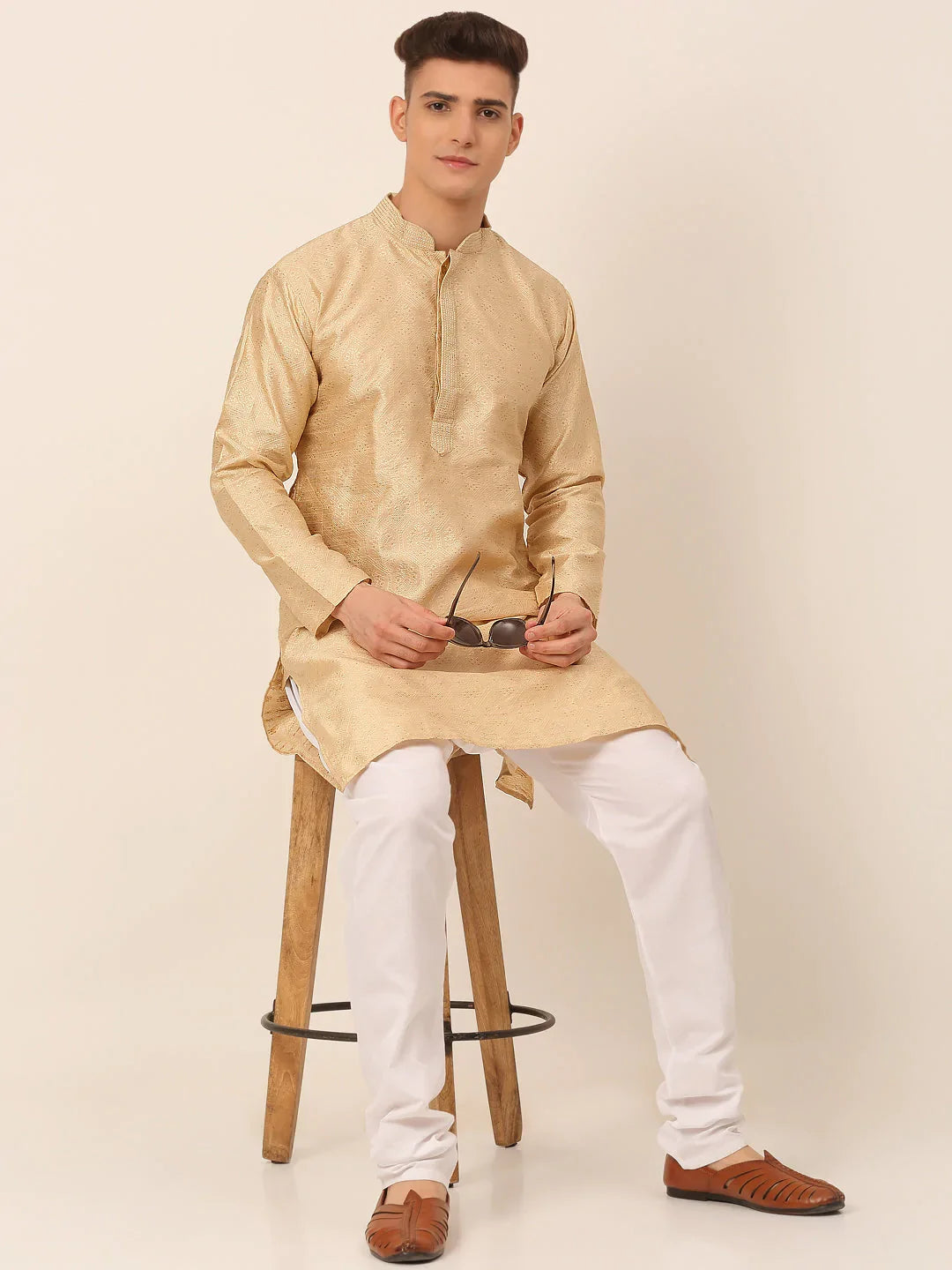 DesiQlo Men Kurta Only - Beige - KO_662Beige_S