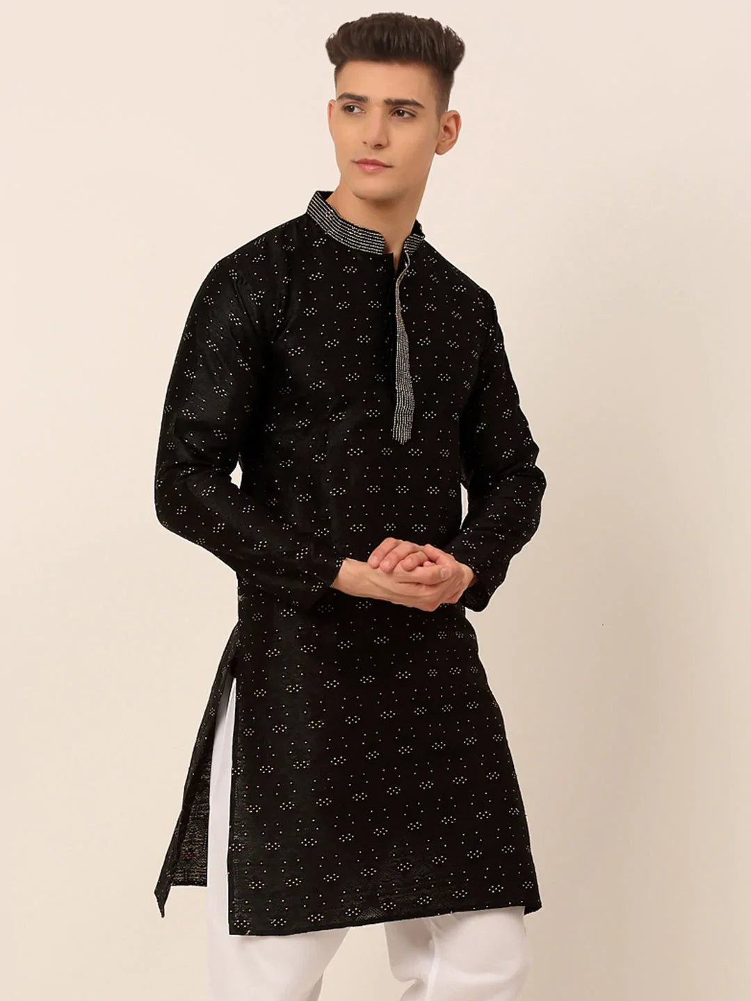 DesiQlo Men Kurta Only - Black - KO_662Black_S