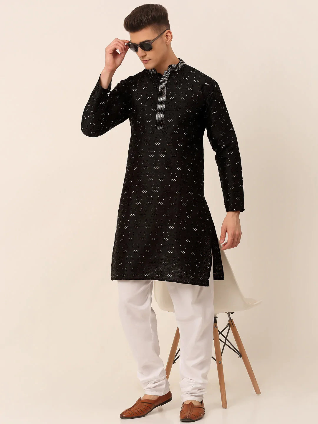 DesiQlo Men Kurta Only - Black - KO_662Black_S