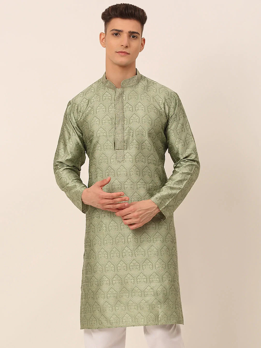 DesiQlo Men Kurta Only - Green - KO_662Pista_S