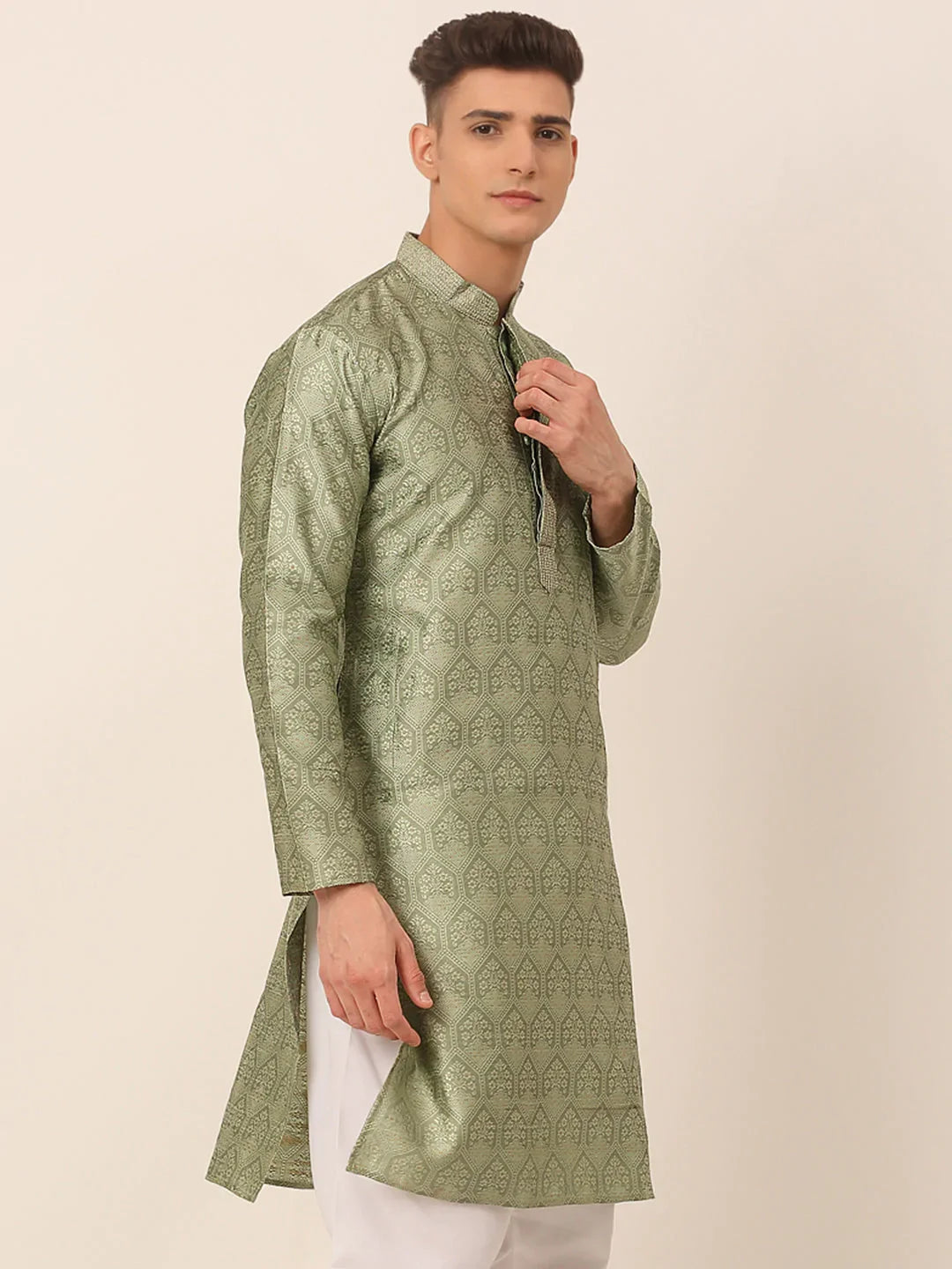 DesiQlo Men Kurta Only - Green - KO_662Pista_S