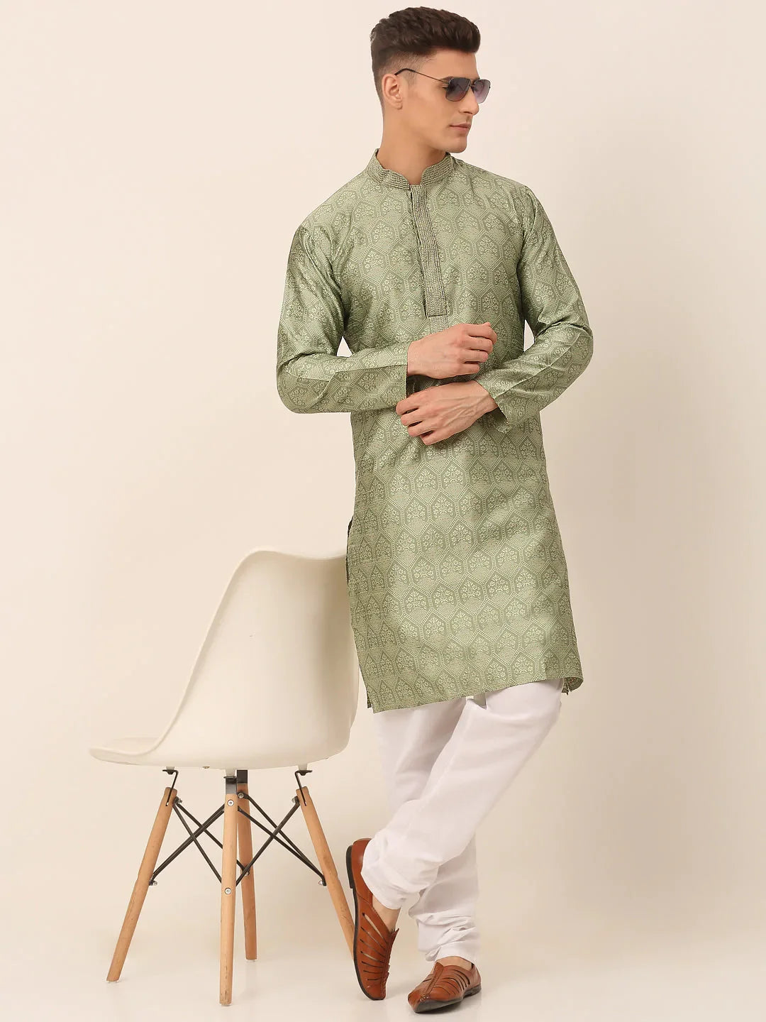 DesiQlo Men Kurta Only - Green - KO_662Pista_S