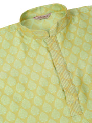Men's Silk Blend Collar Embroidered Kurta only ( KO 663 Green )
