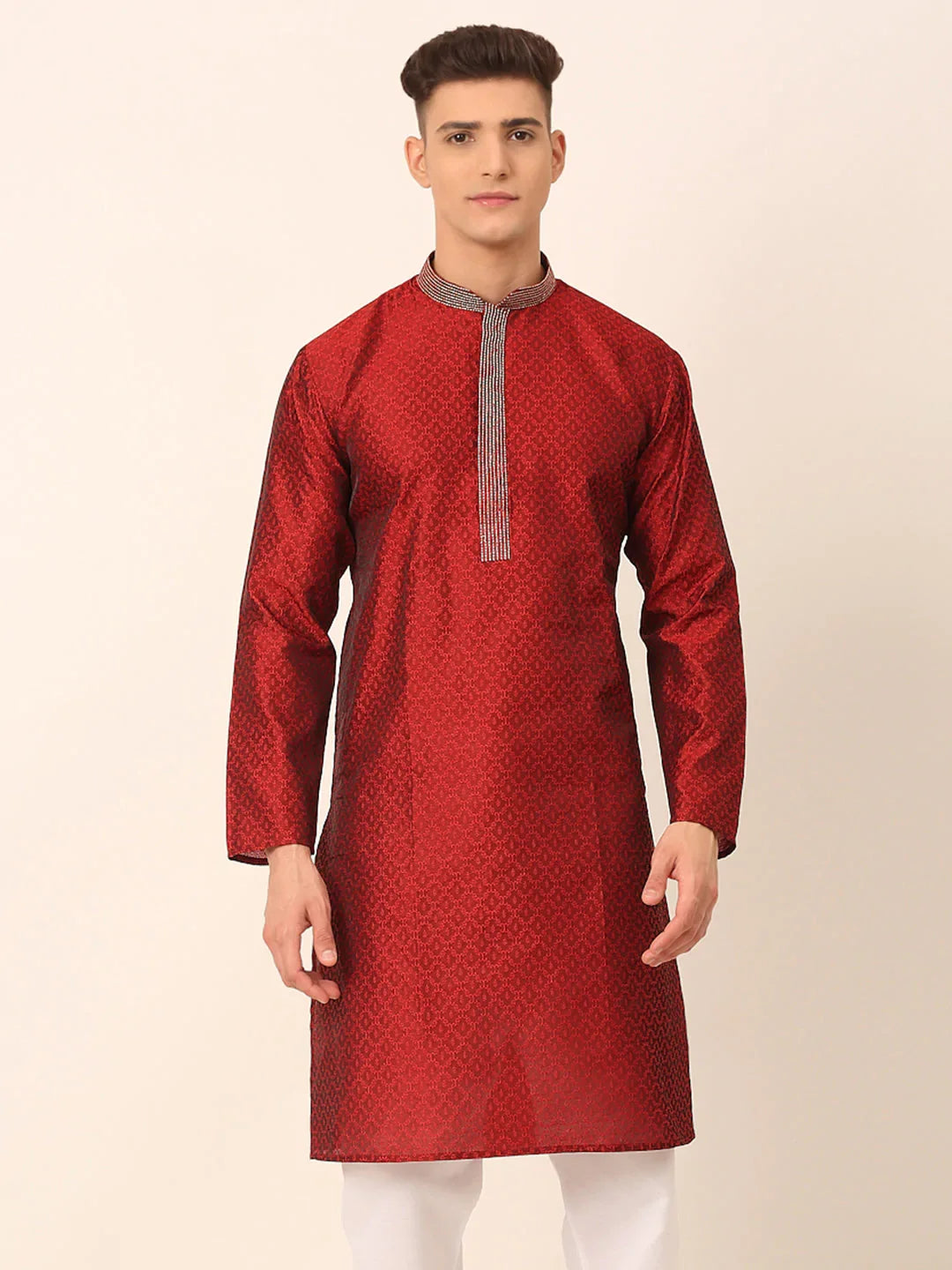 DesiQlo Men Kurta Only - Maroon - KO_664Maroon_S