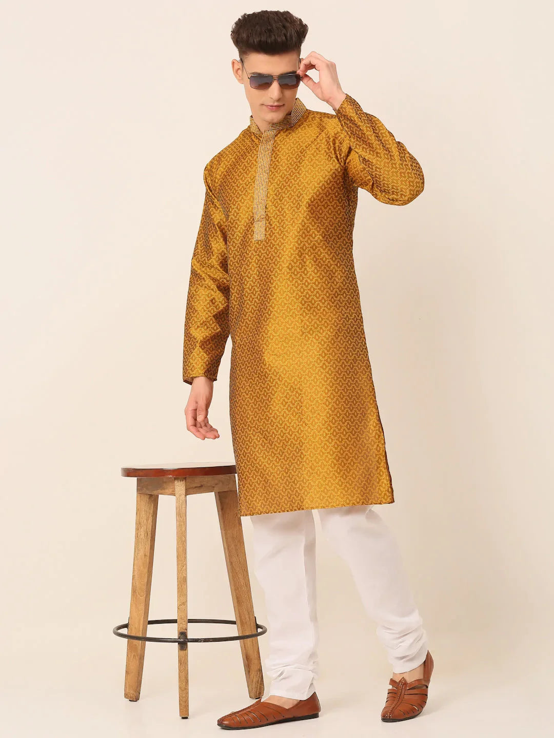 DesiQlo Men Kurta Only - Yellow - KO_664Mustard_S