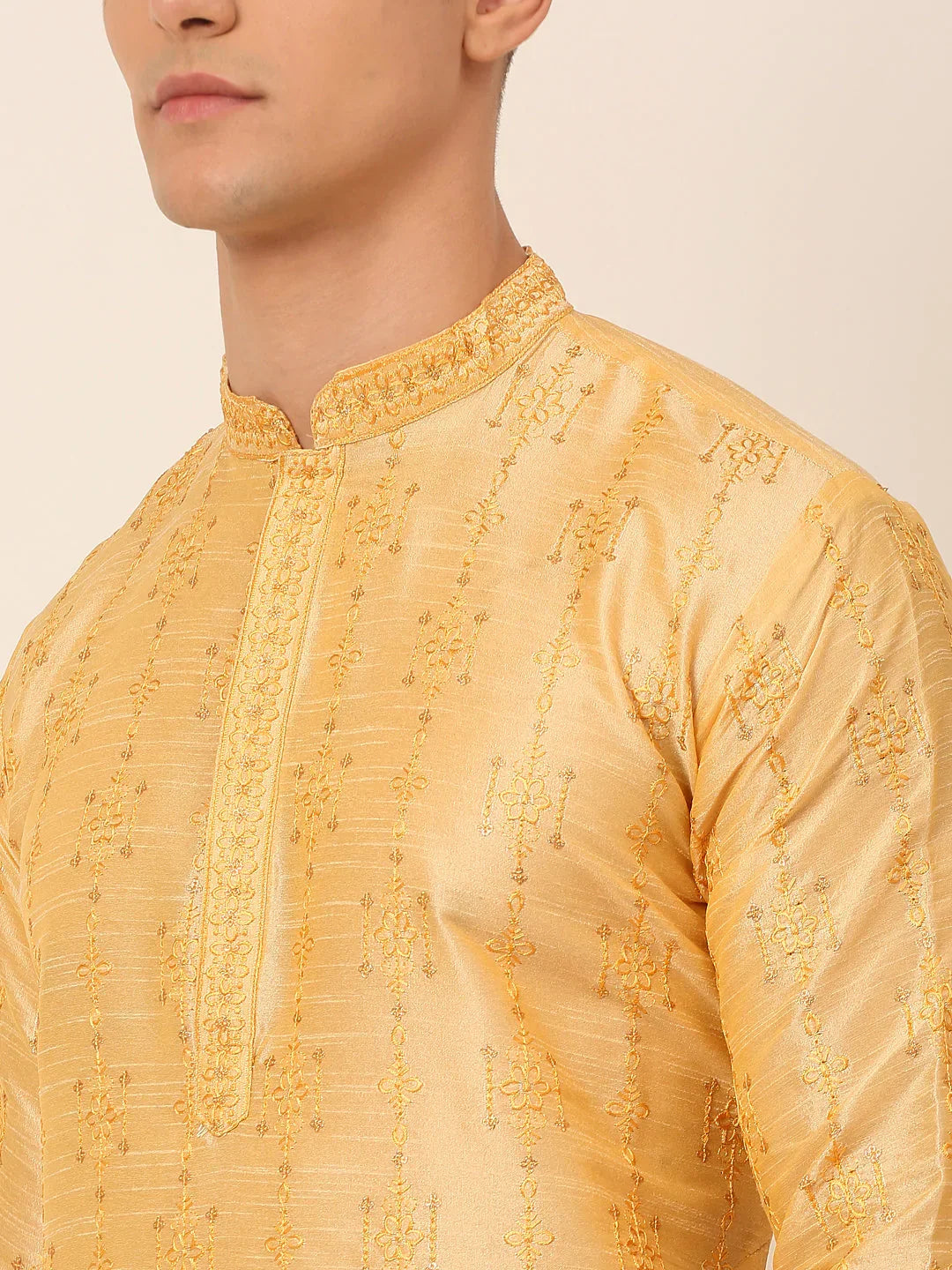 DesiQlo Men Kurta Only - Gold - KO_665Golden_S