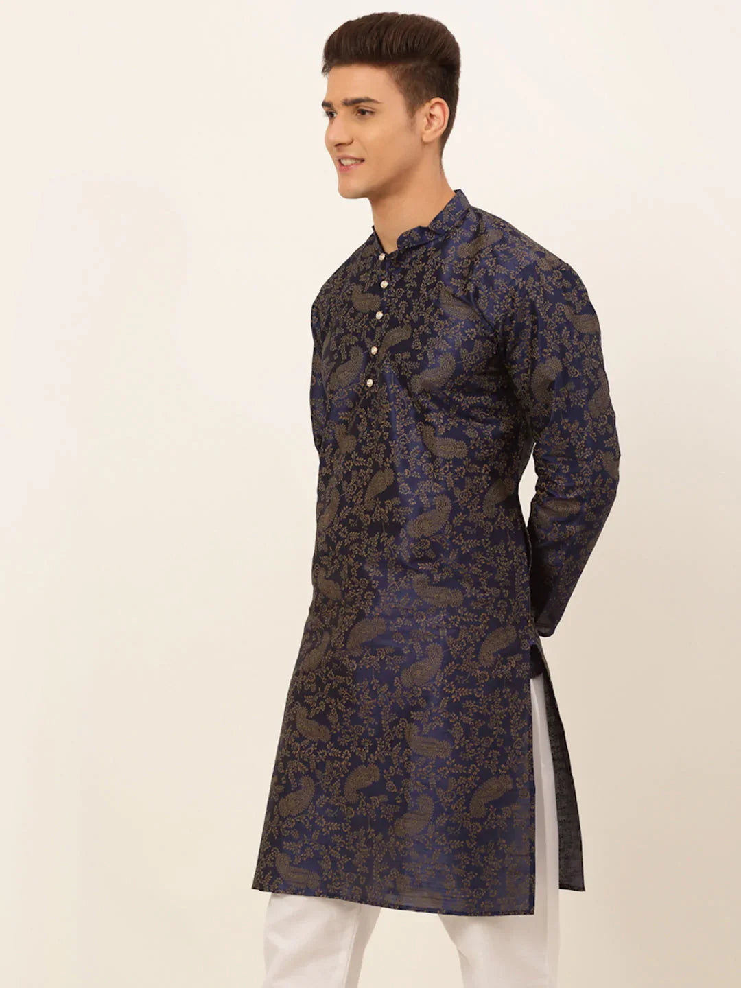 DesiQlo Men Kurta Only - Blue - KO_667Navy_S