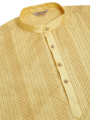 DesiQlo Men's Golden Embroiderd Kurta Only ( KO 671 Golden )