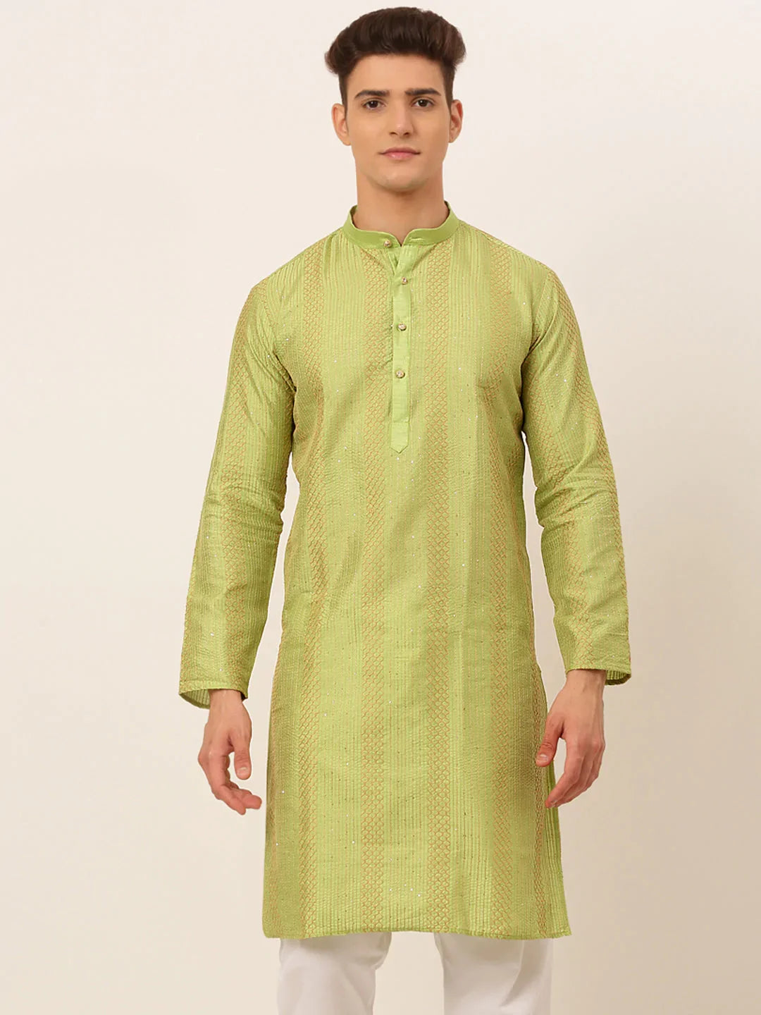 DesiQlo Men Kurta Only - Green - KO_671Pista_S