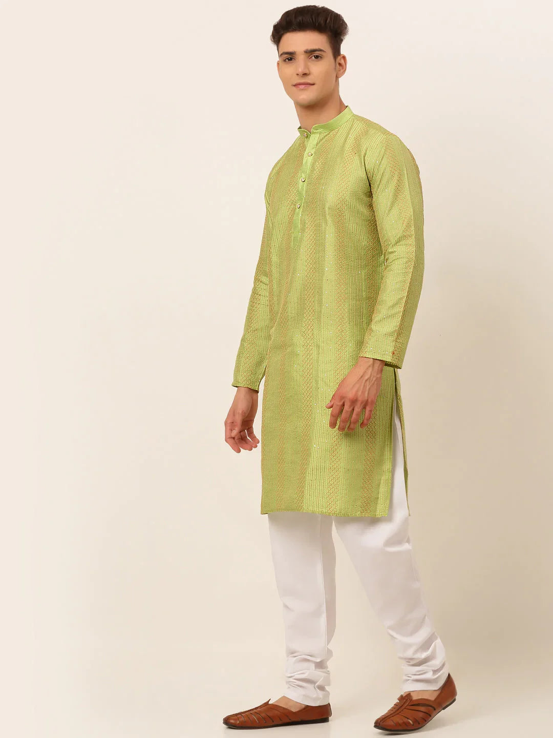 DesiQlo Men Kurta Only - Green - KO_671Pista_S