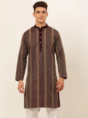 DesiQlo Men's Purple Embroiderd Kurta Only ( KO 671 Purple )