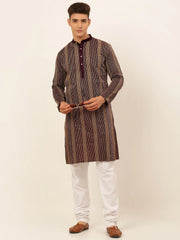 DesiQlo Men's Purple Embroiderd Kurta Only ( KO 671 Purple )
