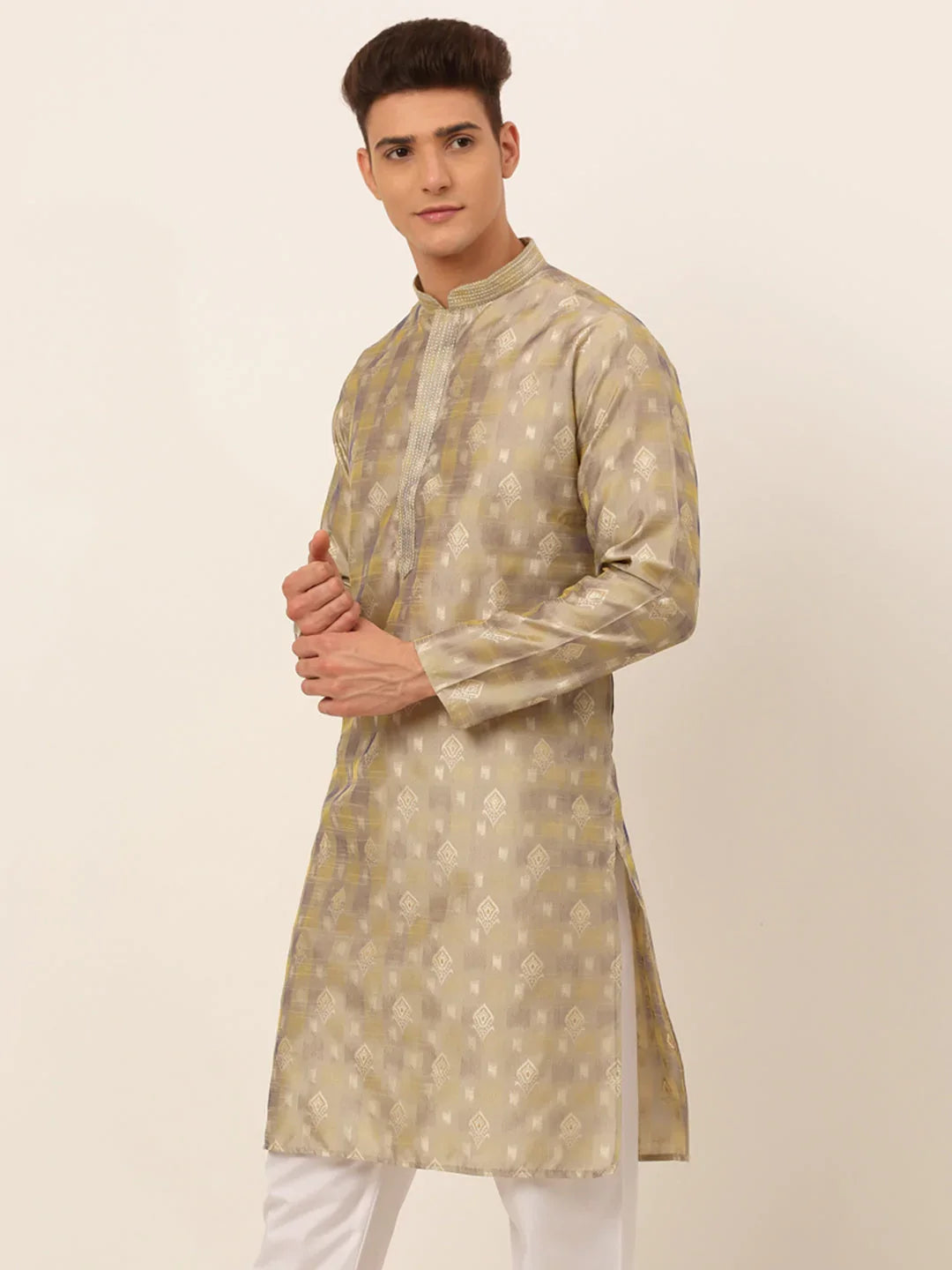 DesiQlo Men Kurta Only - Beige - KO_672Beige_S