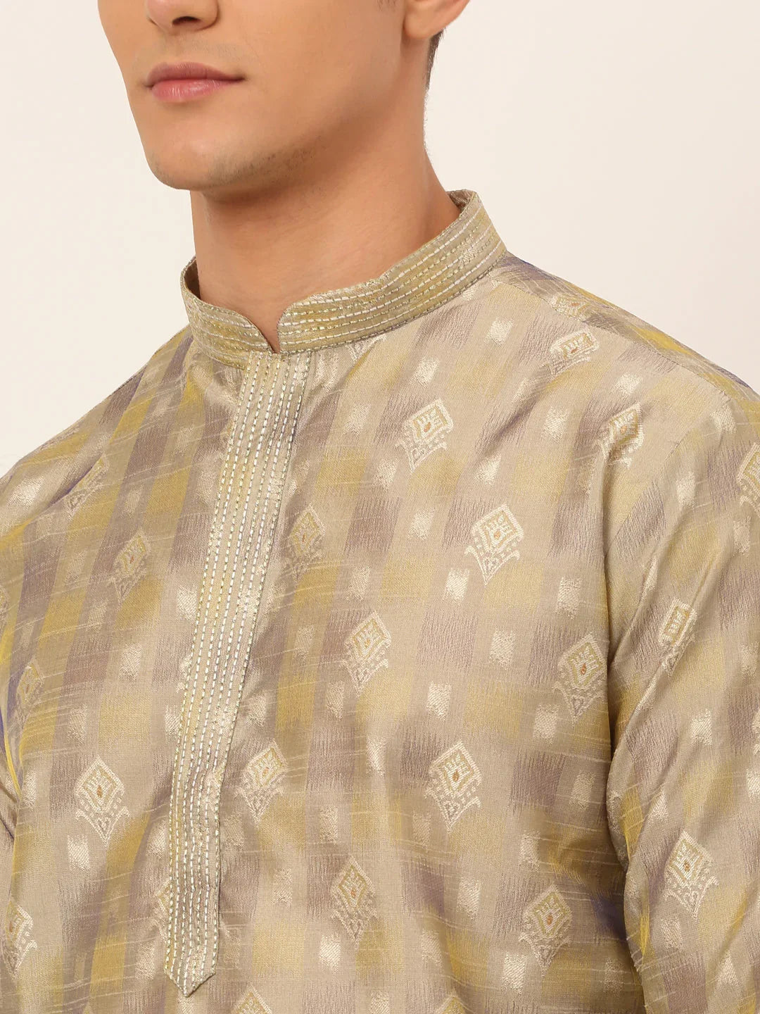 DesiQlo Men Kurta Only - Beige - KO_672Beige_S
