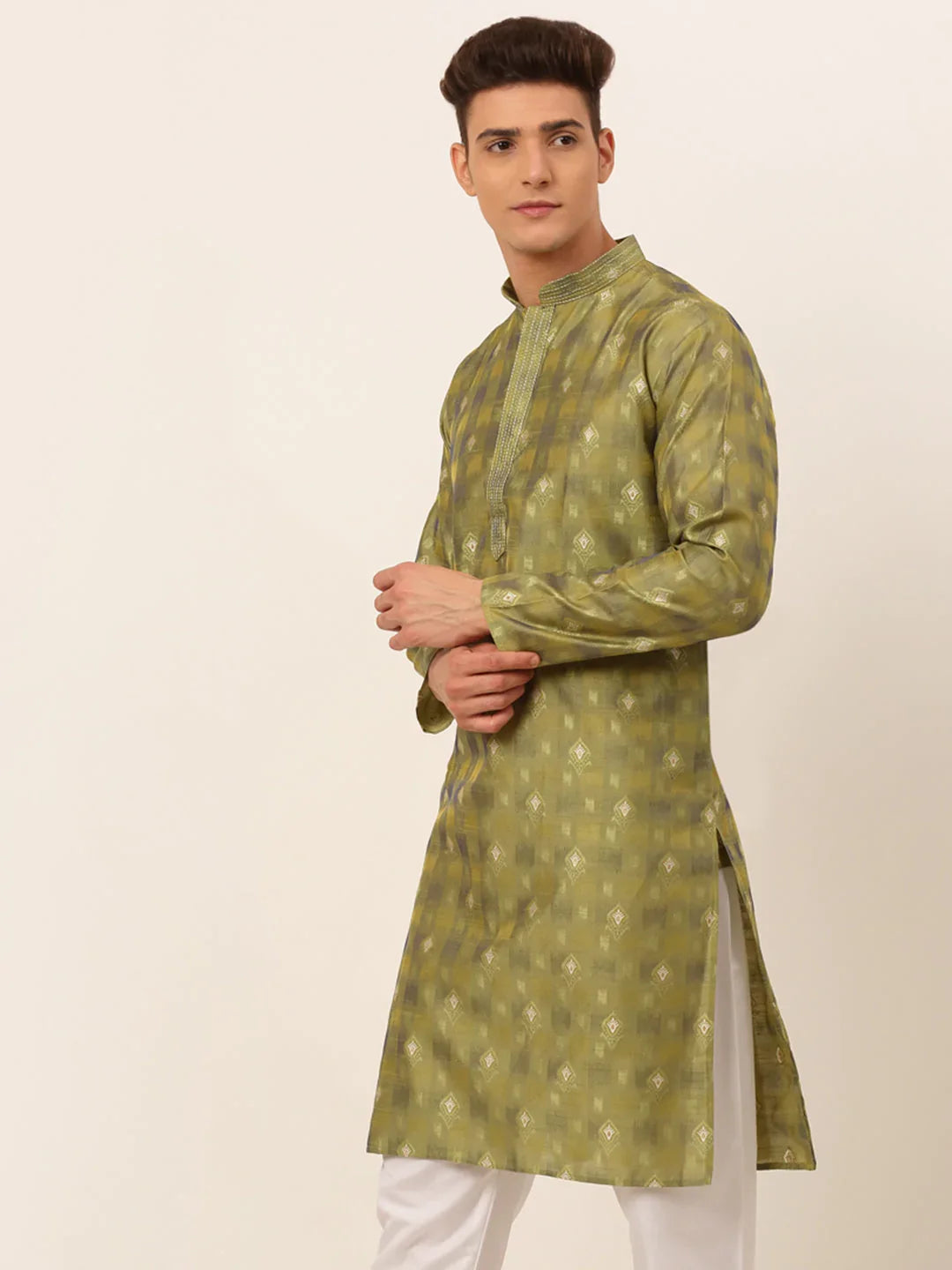 DesiQlo Men Kurta Only - Green - KO_672Green_S