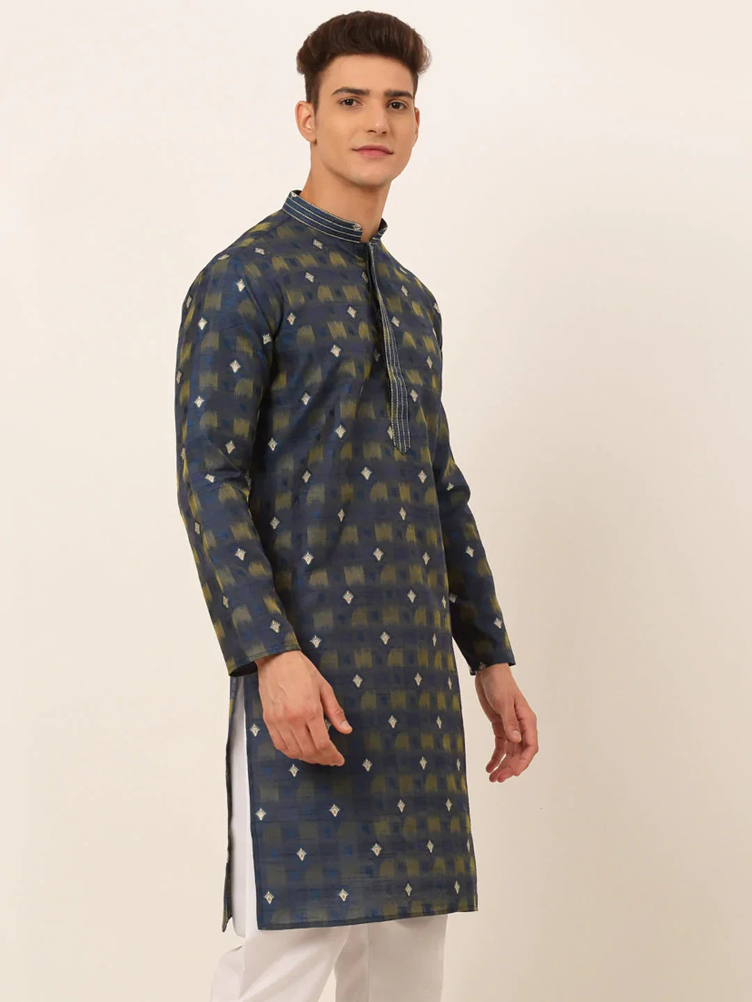 DesiQlo Men Kurta Only - Blue - KO_672Navy_S