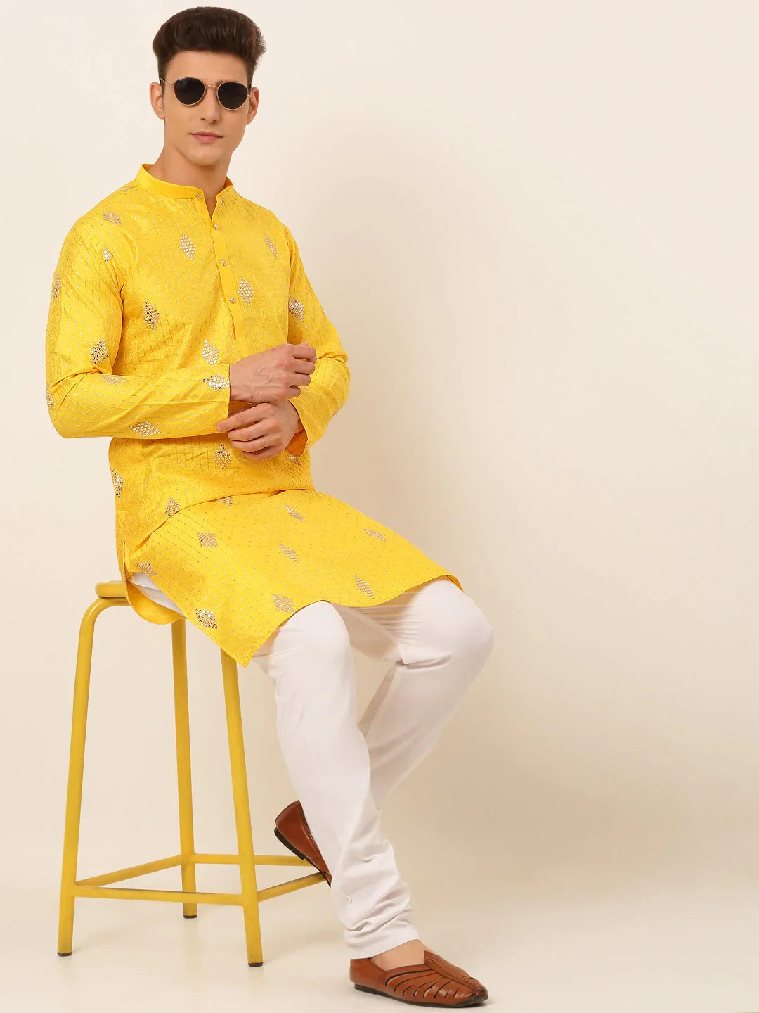 DesiQlo Men Kurta Only - Yellow - KO_673Mustard_S