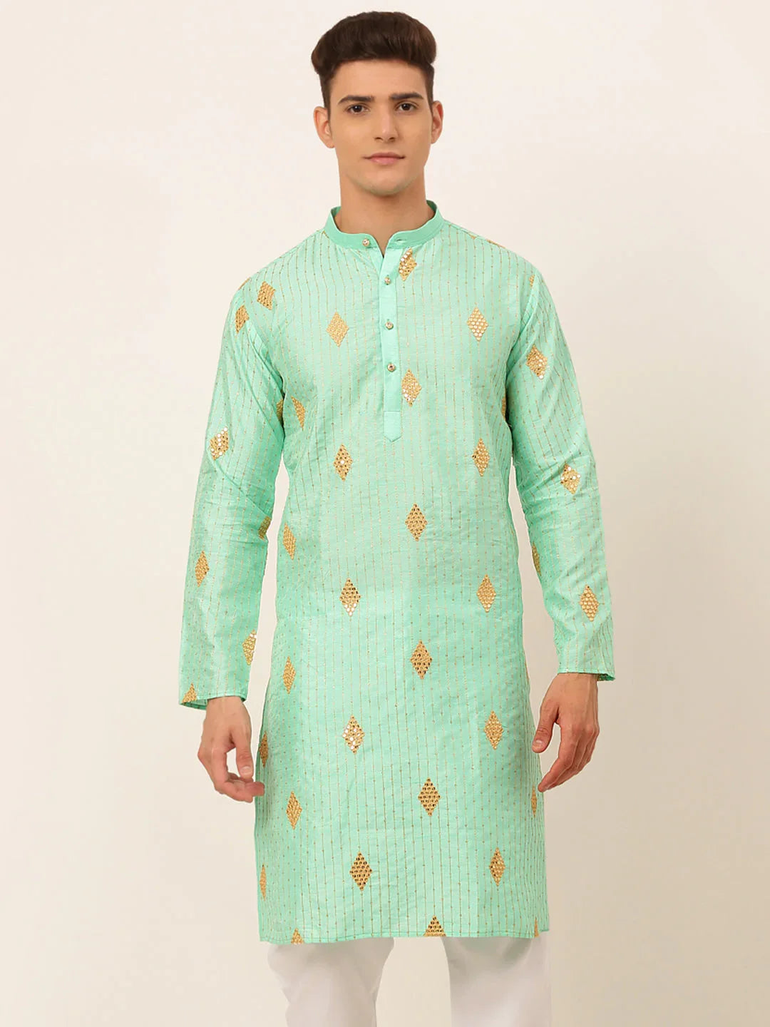 DesiQlo Men Kurta Only - Blue - KO_673Sky_S