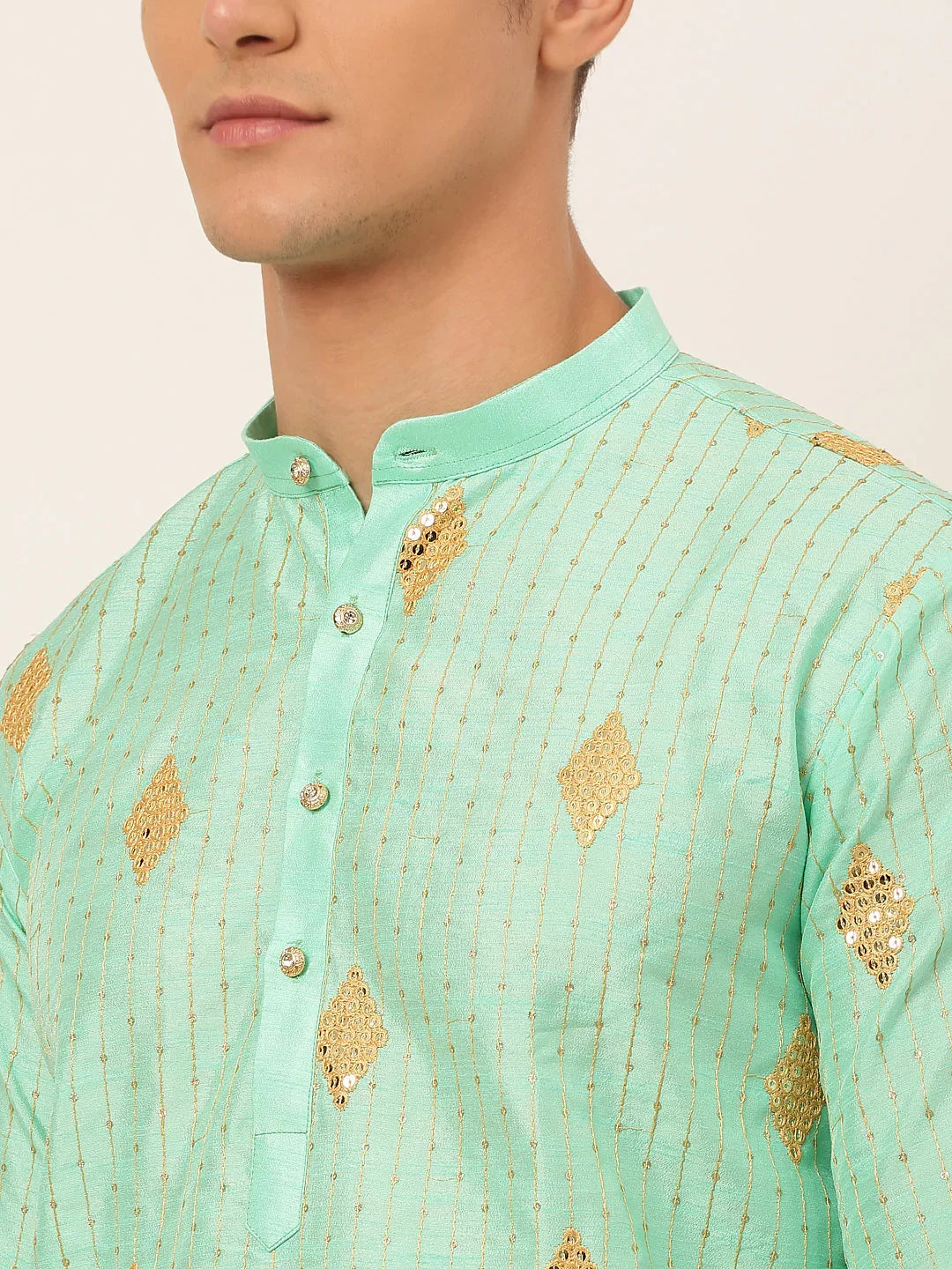 DesiQlo Men Kurta Only - Blue - KO_673Sky_S