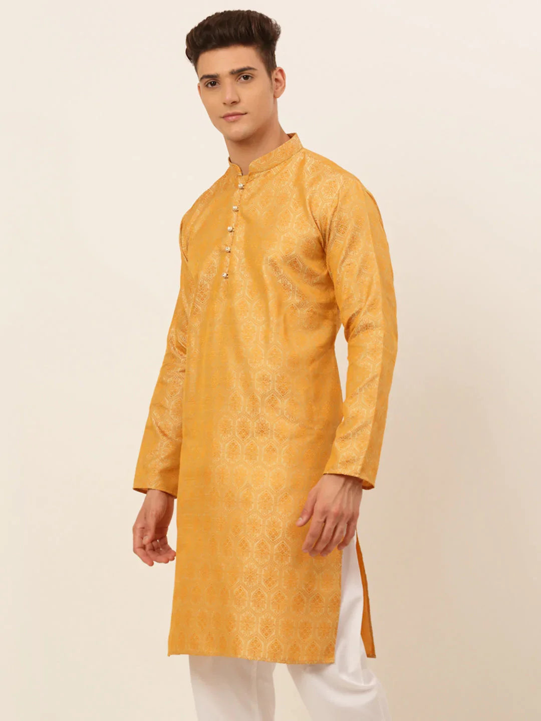 DesiQlo Men Kurta Only - Gold - KO_674Golden_S