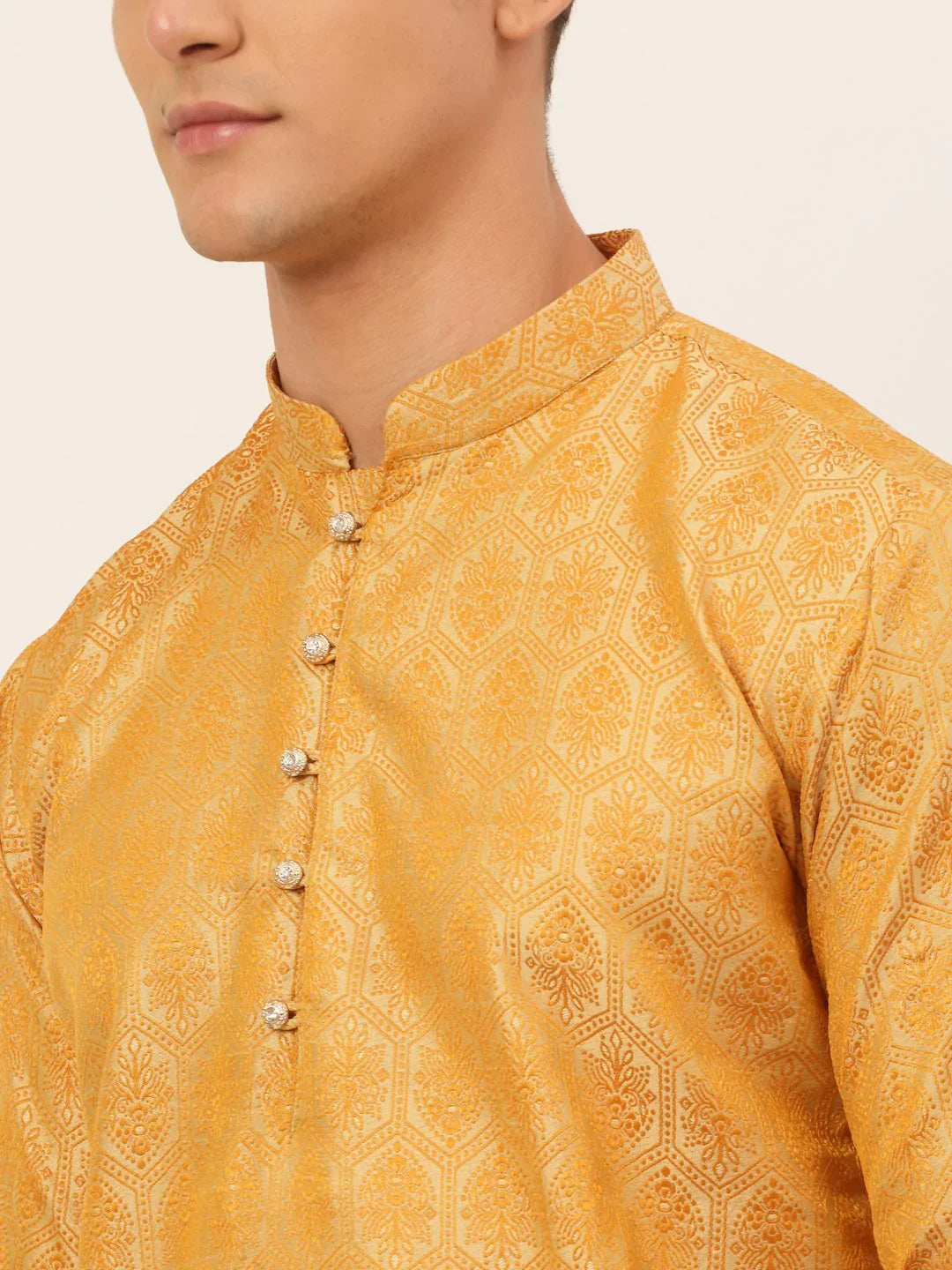 DesiQlo Men Kurta Only - Gold - KO_674Golden_S