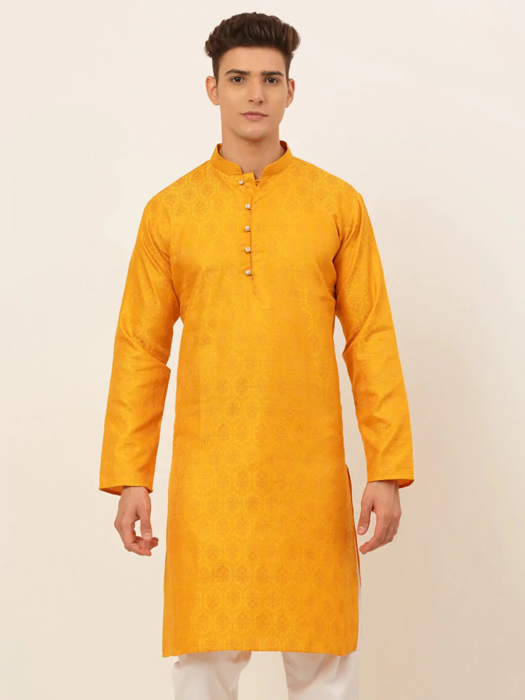 DesiQlo Men Kurta Only - Yellow - KO_674Mustard_S