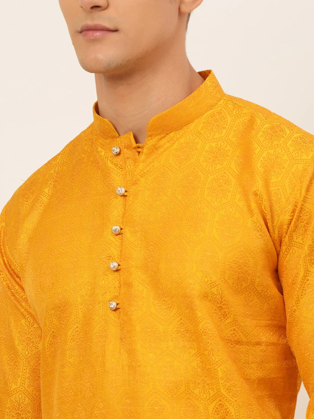 DesiQlo Men Kurta Only - Yellow - KO_674Mustard_S