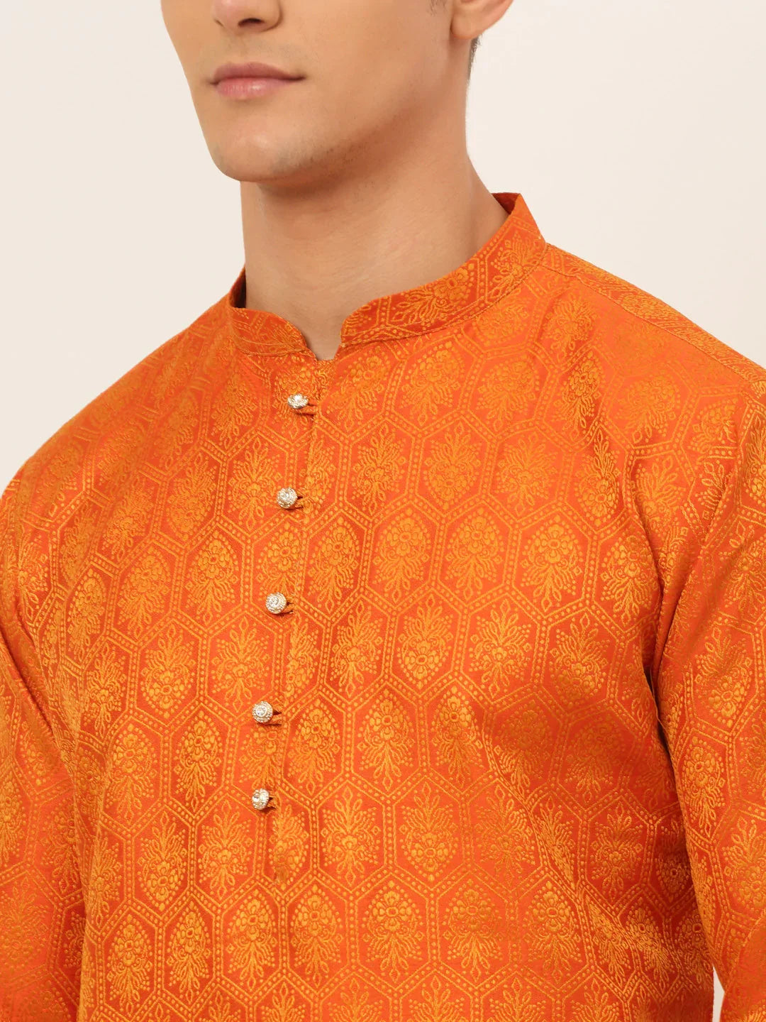 DesiQlo Men Kurta Only - Orange - KO_674Orange_S