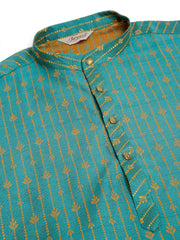 DesiQlo Men's Blue Embroidered Kurta Only ( KO 676 Blue )