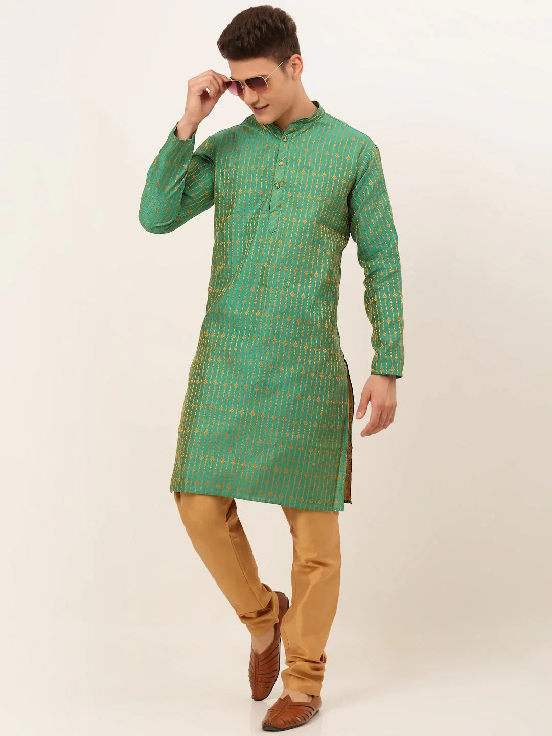 DesiQlo Men Kurta Only - Green - KO_676Green_S