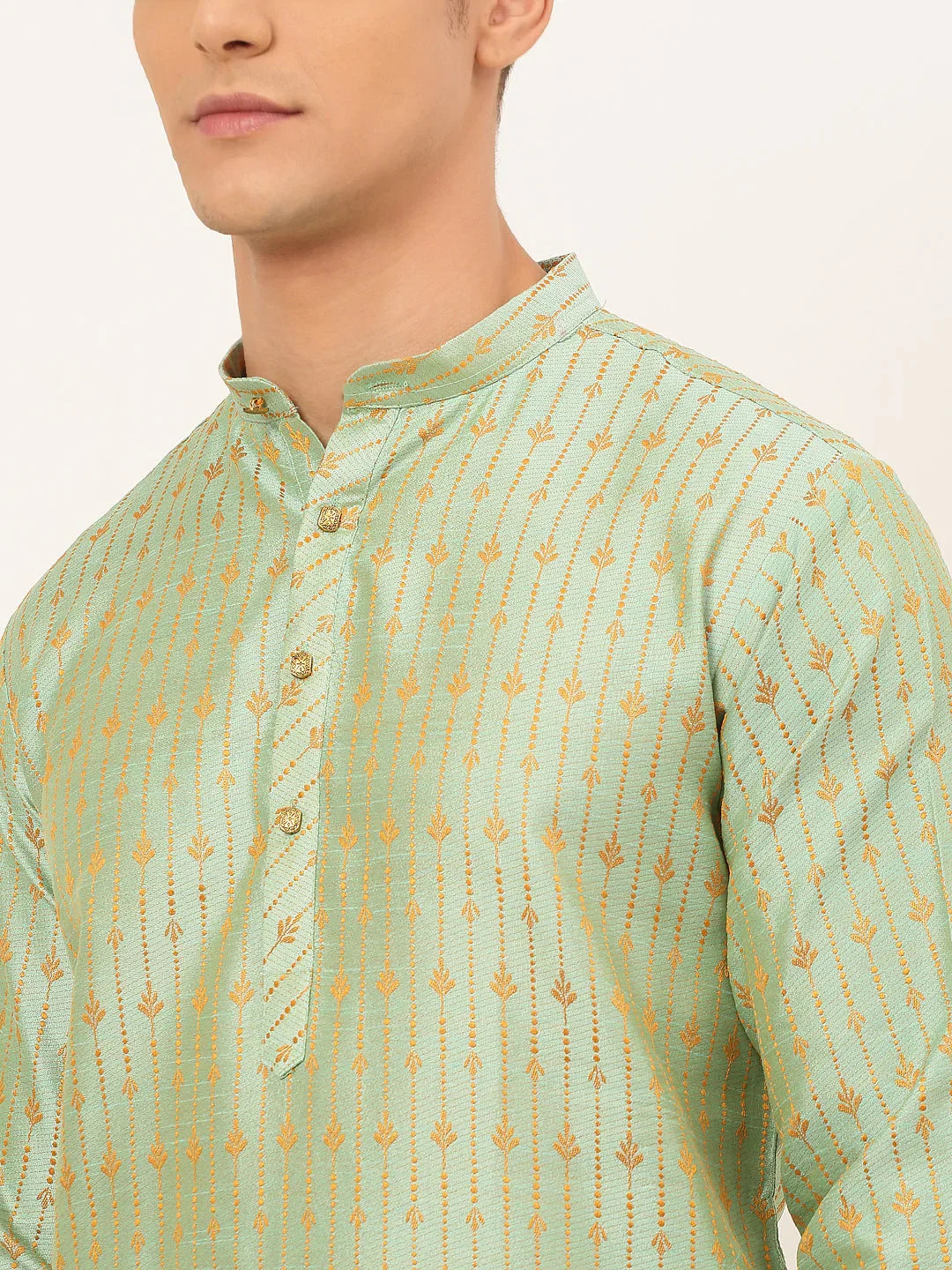 DesiQlo Men Kurta Only - Green - KO_676Lime_S