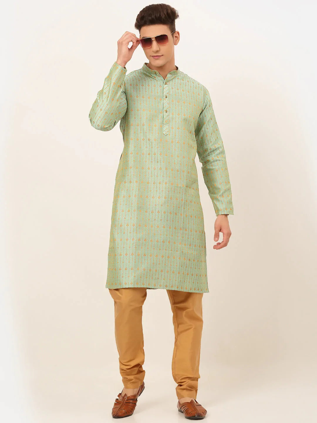 DesiQlo Men Kurta Only - Green - KO_676Lime_S