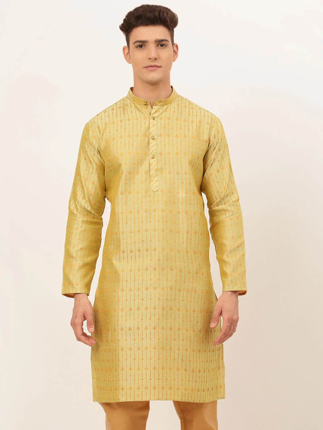 DesiQlo Men Kurta Only - Yellow - KO_676Yellow_S