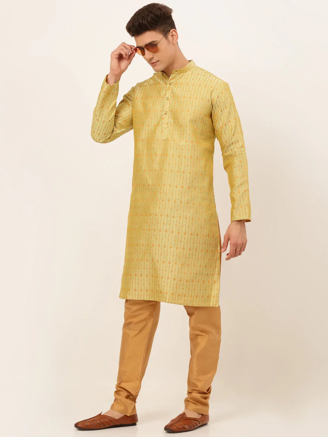 DesiQlo Men Kurta Only - Yellow - KO_676Yellow_S