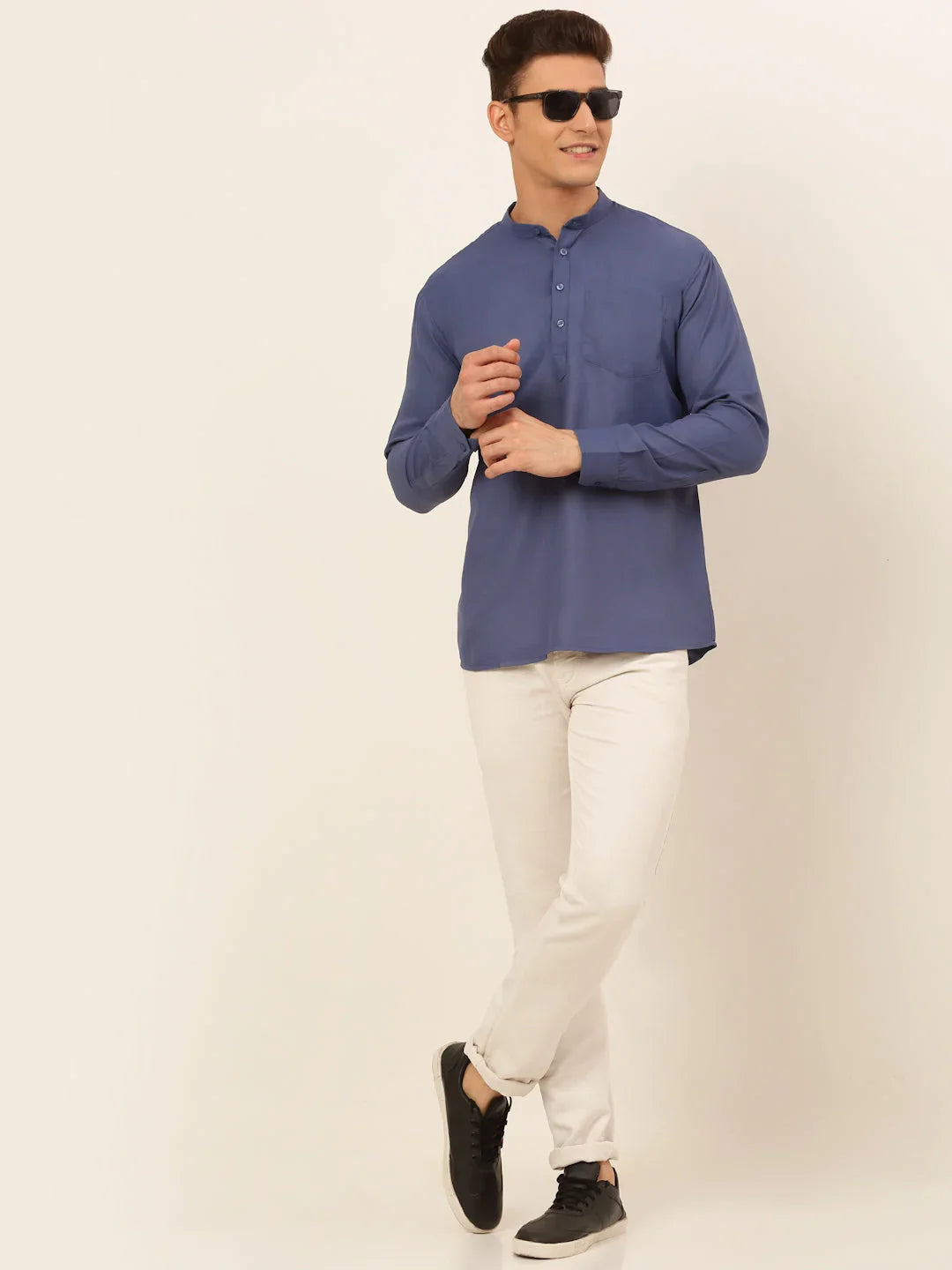 DesiQlo Men Kurta Only - Blue - KO_677Blue_S