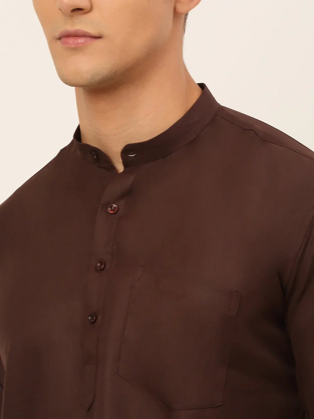 DesiQlo Men Kurta Only - Multicolor - KO_677Coffee_S