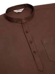 DesiQlo Men's Coffee Solid Cotton Short Kurta ( KO 677 Coffee ) [FF] [A-20]