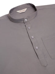 DesiQlo Men's Grey Solid Cotton Short Kurta ( KO 677 Grey ) [FF] [A-20]