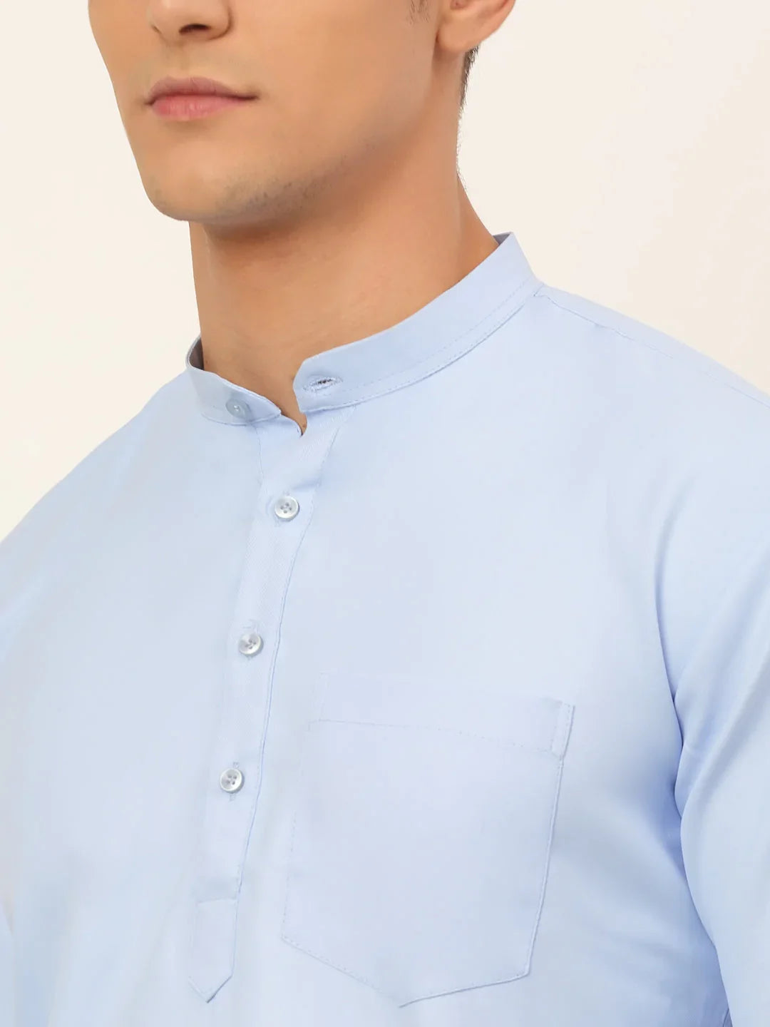 DesiQlo Men Kurta Only - Multicolor - KO_677Light-Blue_S