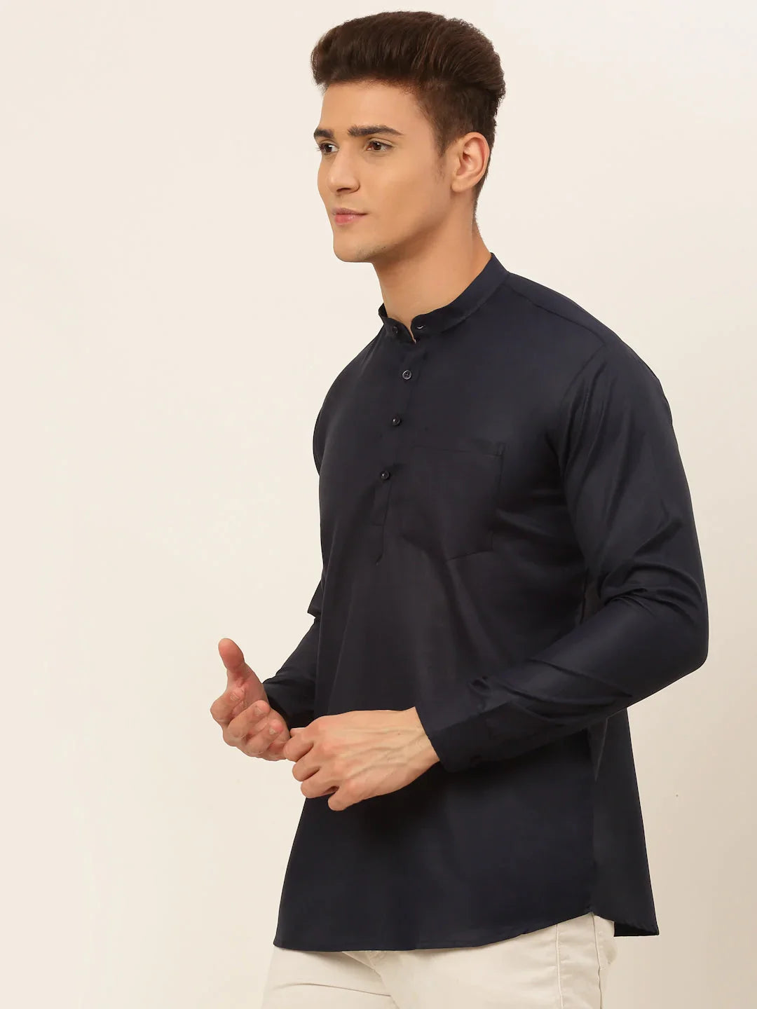DesiQlo Men Kurta Only - Blue - KO_677Navy_S