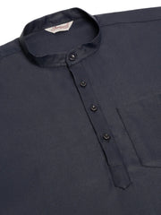 DesiQlo Men's Navy-Blue Solid Cotton Short Kurta ( KO 677 Navy ) [FF] [A-20]